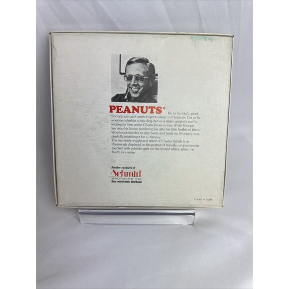 PEANUTS SNOOPY & WOODSTOCK 1975 Limited Edition Christmas Plate - Picture 4 of 5